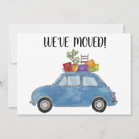 Vintage-auto Nieuwe adreskaart Aankondiging (Voorkant)