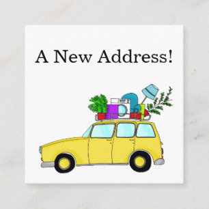 Vintage-auto Nieuwe adreskaart Informatiekaartje