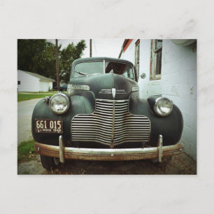 Vintage-auto op route 66 briefkaart