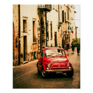 Vintage-auto Perfect Poster   Fiat 500   Rome Ital
