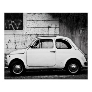 Vintage-auto Perfect Poster Fiat 500 Rome Ital