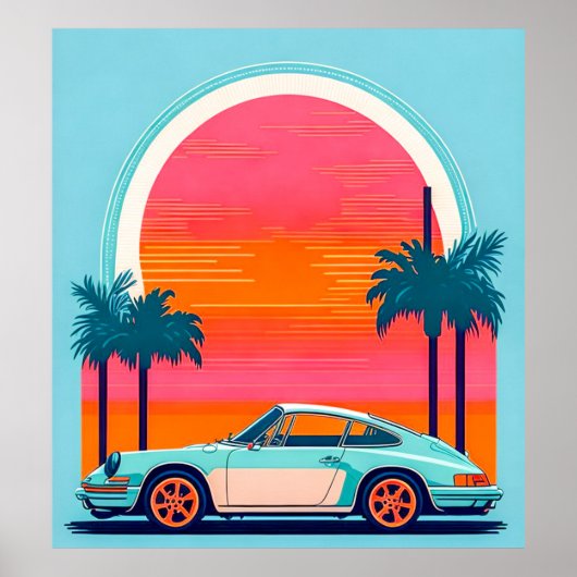 Vintage-auto Poster (Voorkant)