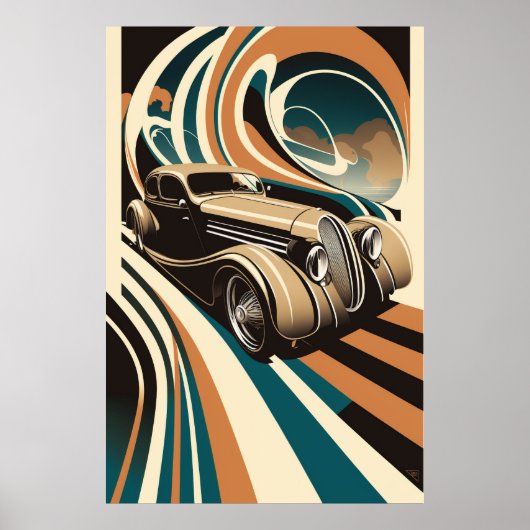 Vintage-auto Poster (Voorkant)