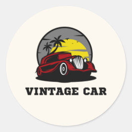 Vintage-auto Ronde Sticker