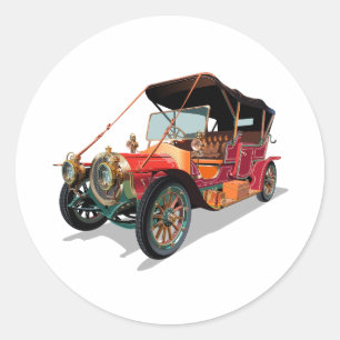 Vintage-auto Ronde Sticker