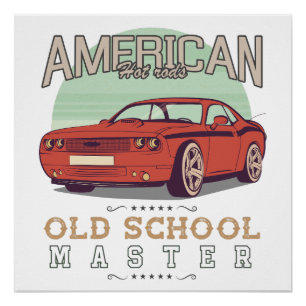 Vintage auto Shirt 70e retro cadeau Perfect Poster