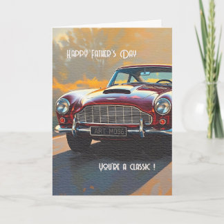 Vintage Auto Vaderdagkaart Kaart