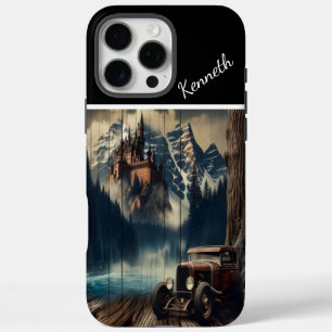 Vintage auto van Mountain Castle iPhone 16 Pro Max Hoesje