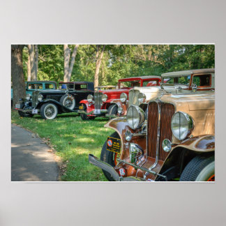 Vintage-autogroep - Poster in kleur