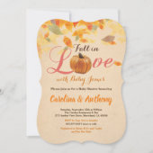Vintage automne citrouille baby shower invitation (Devant)
