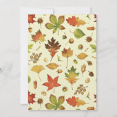 Vintage Automne Feuilles Mariage Invitations Ecru  (Dos)