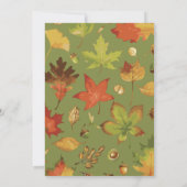Vintage Automne Feuilles Mariage Invitations Ecru  (Dos)