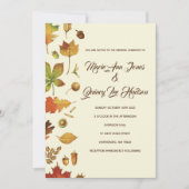 Vintage Automne laisse les invitations de mariage (Devant)