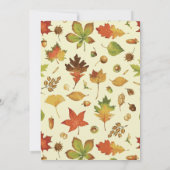 Vintage Automne laisse les invitations de mariage  (Dos)