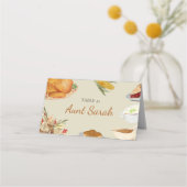 Vintage automne Thanksgiving Dîner Table Cartes (Dos)