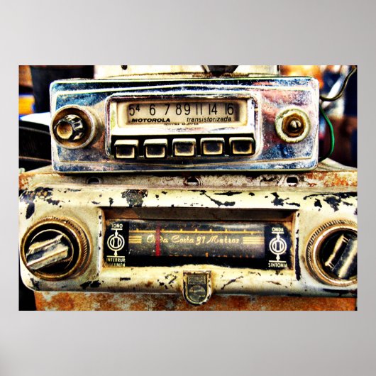 Vintage autoradio's poster (Voorkant)