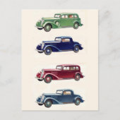 Vintage-auto's Briefkaart (Voorkant)