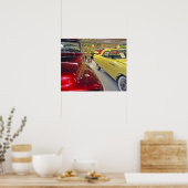 Vintage-auto's in Tallahassee Automobile Museum Poster (Keuken)