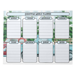 Vintage auto's Kerst Weekplanner Notitieblok
