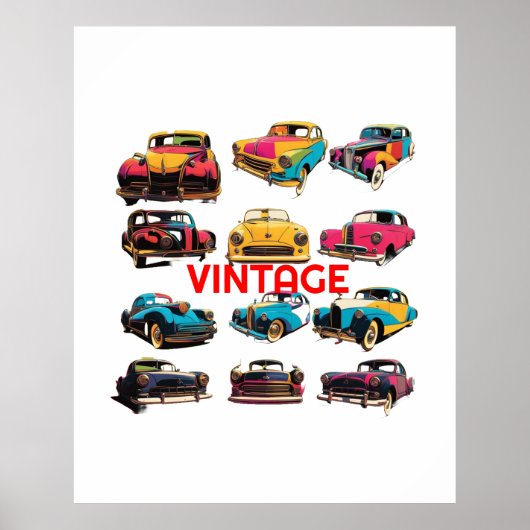 VIntage-auto's Poster (Voorkant)
