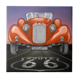 Vintage auto's - Route 66 - SRF Tegeltje