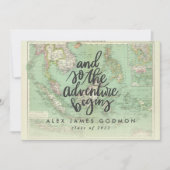 Vintage aventure carte commence graduation unique (Devant)