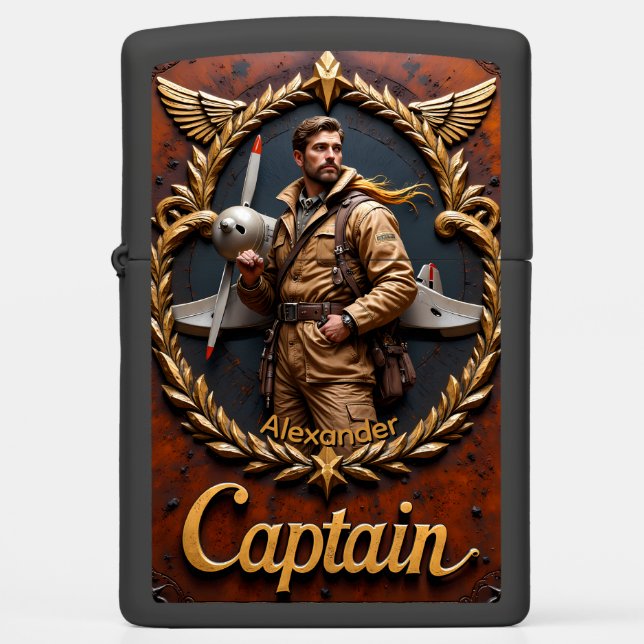 Vintage Aviator's Personalized Captain Gift (Voorkant)