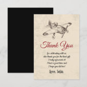 vintage, avion, avion, carte de remerciements (Devant / Derrière)