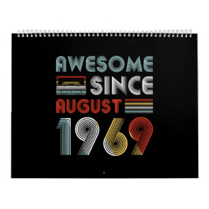Vintage Awesome Since August 1969 53th Birthday Kalender
