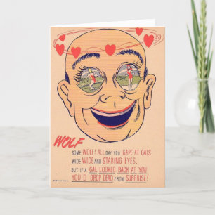 Vintage Azijn Valentijn - Wolf, Feestdagen Kaart