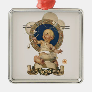 Vintage Baby Bubbles van J.C. Leyendecker Nursery Metalen Ornament