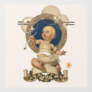 Vintage Baby Bubbles van J.C. Leyendecker Nursery Raamsticker