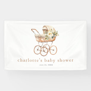 Vintage Baby Carriage Geslacht Neutrale Baby Showe Spandoek