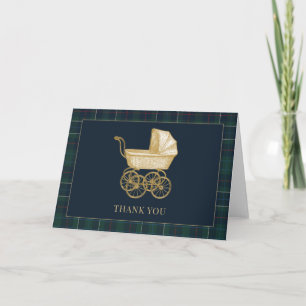 Vintage Baby Carriage Klassieke Baby Shower Bedankkaart