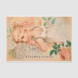 Vintage Baby Girl-Briefkaart Tissuepapier