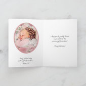 Vintage Baby Girl Religious Rose Carte (Intérieur)