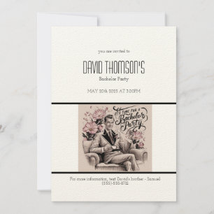 Vintage Bachelor Party invitation design rétro