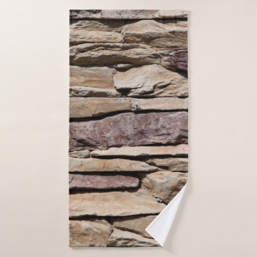 Vintage background texture old masonry stone brick badhanddoek (Badhanddoek)