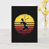 Vintage Badminton Kaart (Gele Bloem)