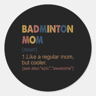 Vintage Badminton Mam Definition Badminton Mam voo Ronde Sticker