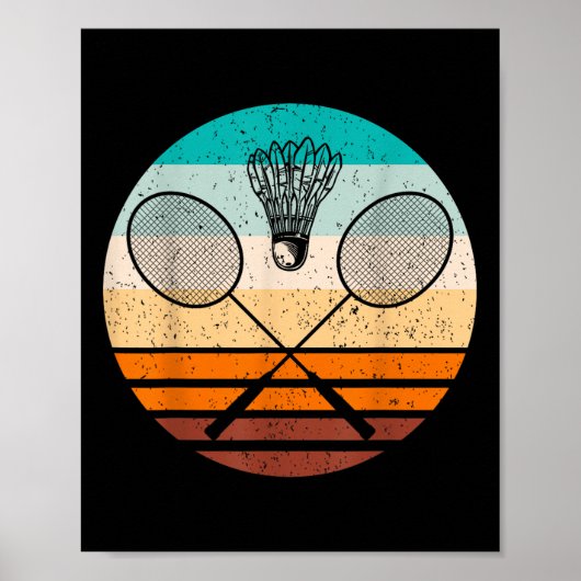 Vintage Badminton Player Badminton  Poster (Voorkant)