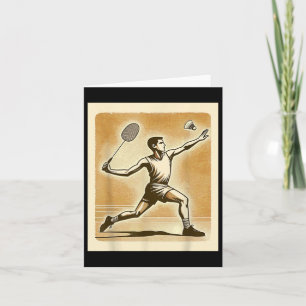 Vintage badmintonspeler shuttle badmintoner kaart