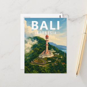 Vintage Bali-ansichtkaart – Turyapada-toren Bulele Briefkaart