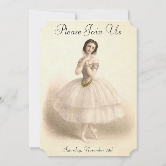 Vintage Ballerina Dansballet Dance Overweging Kaart (Voorkant)