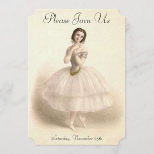 Vintage Ballerina Dansballet Dance Overweging Kaart