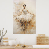 Vintage Ballerina Poster (Keuken)
