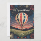 Vintage Balloon & Fireworks Celebration Invite (Voorkant)
