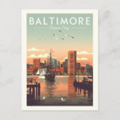 Vintage Baltimore Briefkaart (Voorkant)