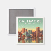 Vintage Baltimore Maryland Magneet (Voorkant / Achterkant)