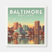 Vintage Baltimore Maryland Magneet (Voorkant)